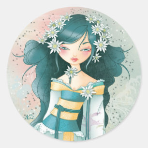 Geisha EdelKuwait Classic Round Sticker