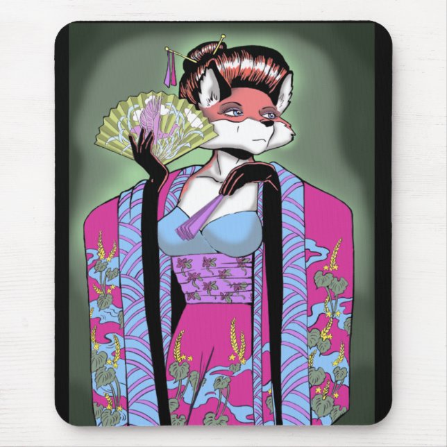 Geisha Fox Mousepad (Front)