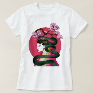 Geisha girl and serpent T-Shirt