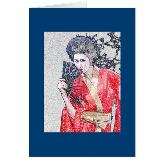 Geisha Girl Greeting Card