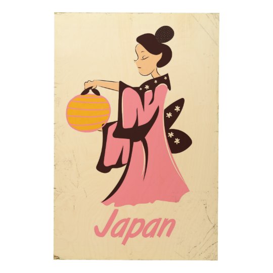 Geisha girl Japan vintage travel poster