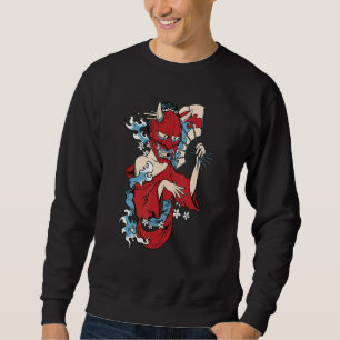 Geisha Girl Mask Japanese Demon Sweatshirt