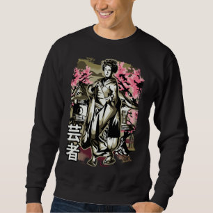 Geisha Girl Retro Vintage Japanese ArtArtwork Otak Sweatshirt