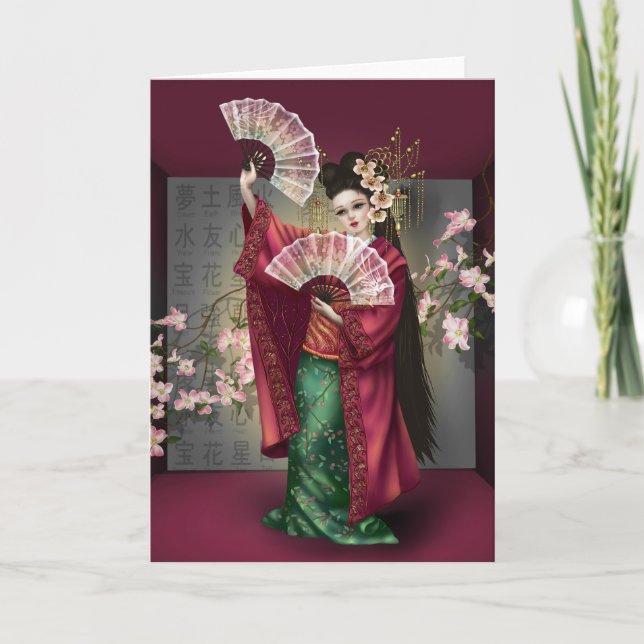 Geisha Girl Toutes les occasions Carte de voeux (Devant)
