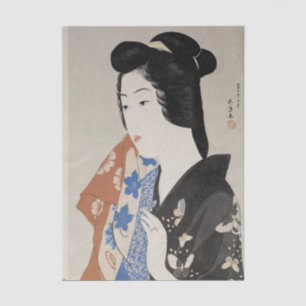 Geisha Hisae with a Towel by Hashiguchi Goyo     Tissue Paper
