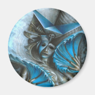 Geisha in blue magnet