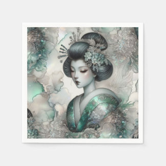 Geisha in Green Design Series #2 Napkin