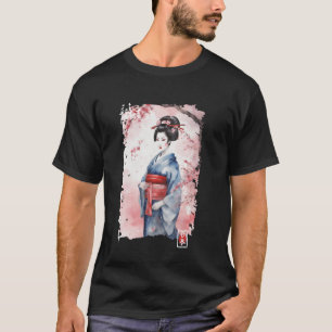 Geisha Japan Dance Singing Music Art Cherry Trees  T-Shirt