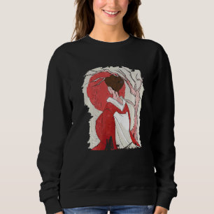 Geisha Japan Red Moon Cherry Peach Tree Blossom Sweatshirt