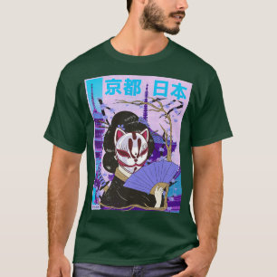 Geisha Japanese Kawaii Sakura Cherry Blossom Samur T-Shirt