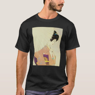 Geisha Japanese woman Umbrella Kimono Shin hanga U T-Shirt