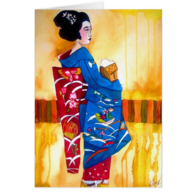 Geisha japonais avec kimono bleu (Devant)