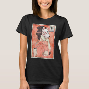 Geisha Kitsune Fox Mask Japanese Aesthetic T-Shirt
