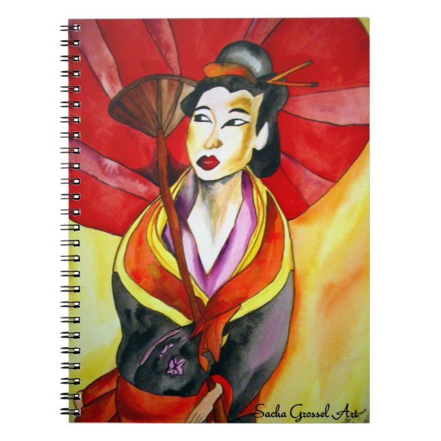 Geisha notebook by Sacha Grossel Art (Front)