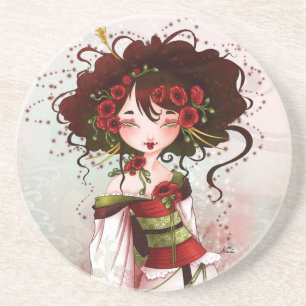 Geisha poppy coaster