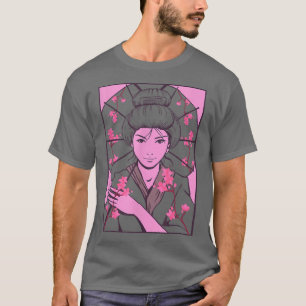 Geisha Sakura Cherry Blossom Geisha Girl Japan Cul T-Shirt