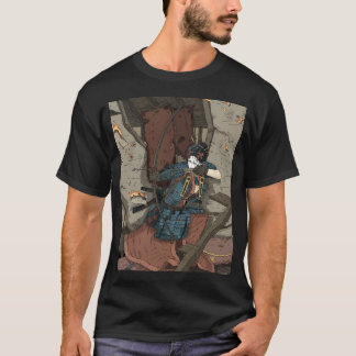Geisha Samurai Girl With A Bow And Katana. T-Shirt