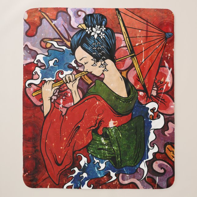 Geisha Sherpa Blanket (Front)
