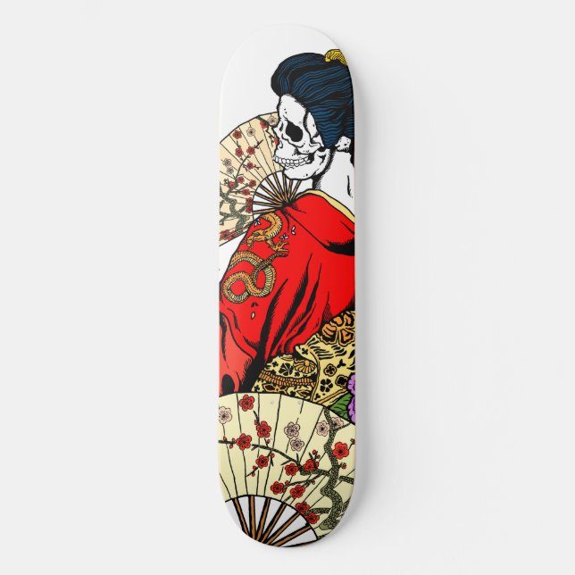 Geisha Skeleton Deck Skateboard (Front)