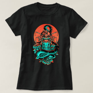 Geisha Tattoo burnt orange and black  T-Shirt