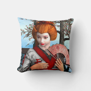 Geisha Throw Pillow