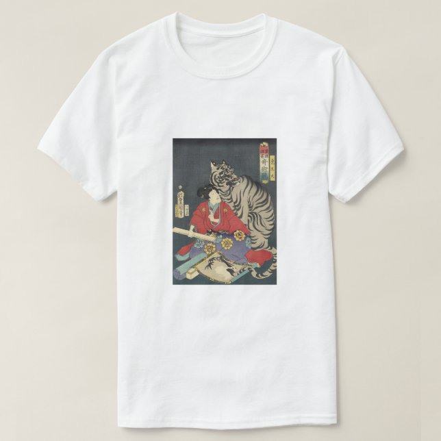 Geisha with her white tiger T-Shirt (Design Front)