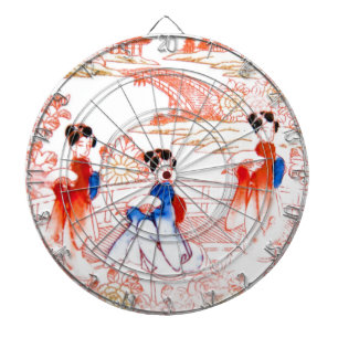 Geishas in garden dartboard
