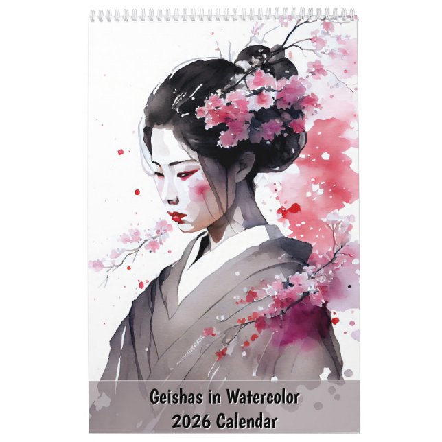 Geishas in Watercolor – 2026 Calendar (Cover)