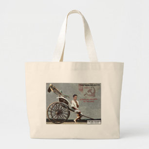 Geithner Driving a Rickshaw Large Tote Bag