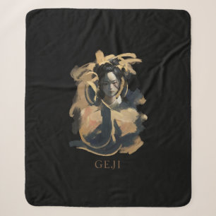 Geji Portrait Sherpa Blanket
