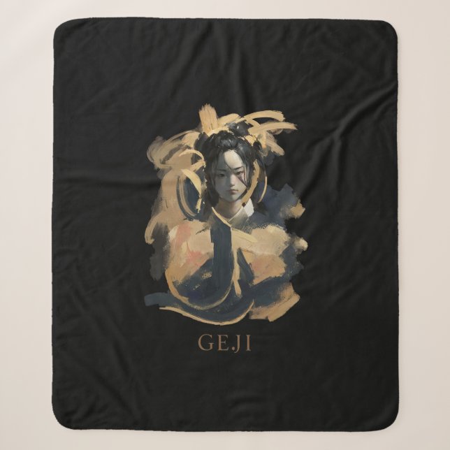 Geji Portrait Sherpa Blanket (Front)