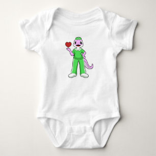 Geko as Nurse with Heart Baby Bodysuit