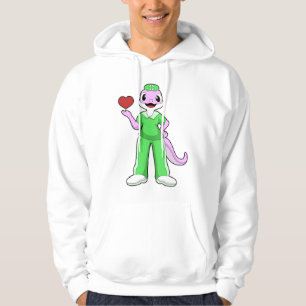 Geko as Nurse with Heart Hoodie
