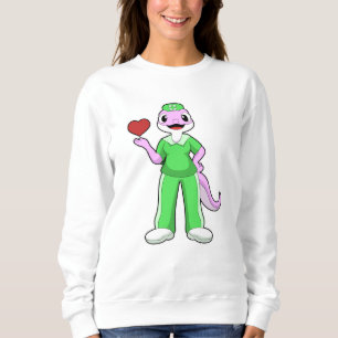 Geko as Nurse with Heart Sweatshirt