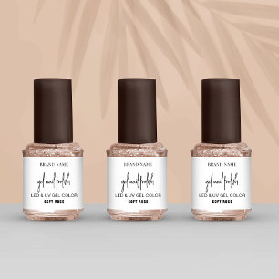 Gel Nail Étiquette polonais minimaliste noir et bl