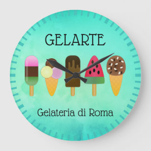 Gelateria / Ice Cream Parlor Ice Cream Assortment Large Clock