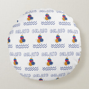 gelato ice cream round pillow