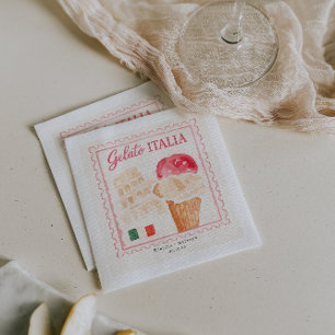 Gelato Italia Stamp   Italian Wedding Bar Napkin