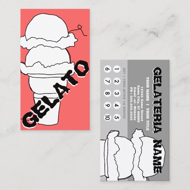 gelato scribble punch card (Front/Back)