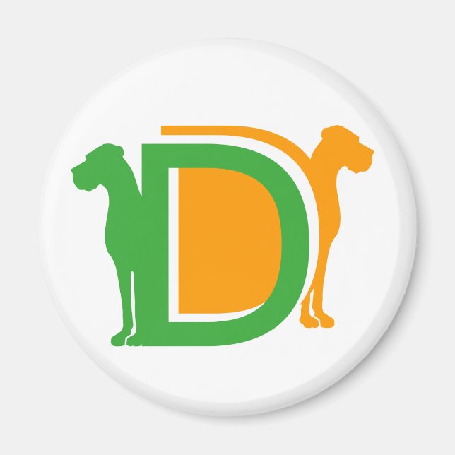gelb Serie DD Doggen Magnet (Front)