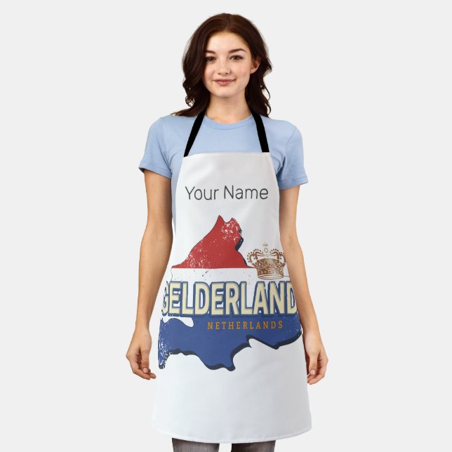 Gelderland Netherlands Vintage Map Dutch Souvenir Apron (Worn)