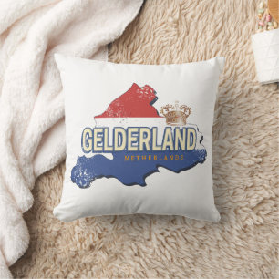 Gelderland Netherlands Vintage Map Dutch Souvenir Throw Pillow