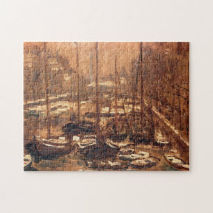 Geldersekade of Amsterdam in Winter Monet Fine Art Jigsaw Puzzle