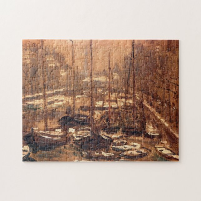 Geldersekade of Amsterdam in Winter Monet Fine Art Jigsaw Puzzle (Horizontal)