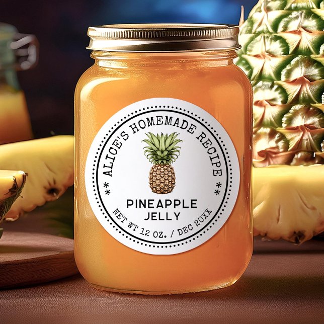 Gelée d'ananas en conserve étiquette recettes mais (Créateur téléchargé)