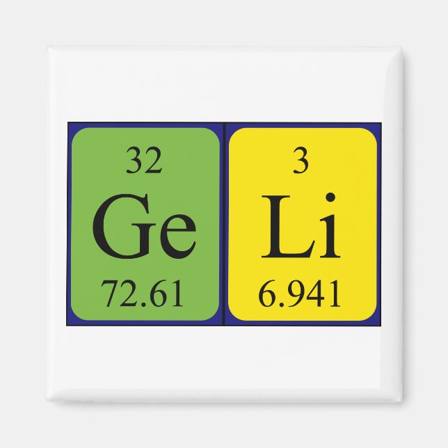 Geli periodic table name magnet (Front)
