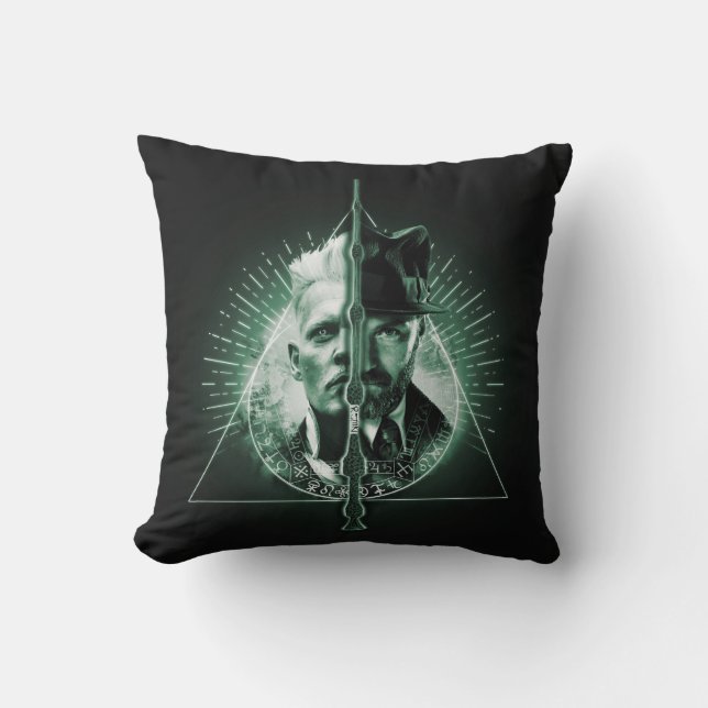 GELLERT GRINDELWALD™ Versus Dumbledore Throw Pillow (Front)