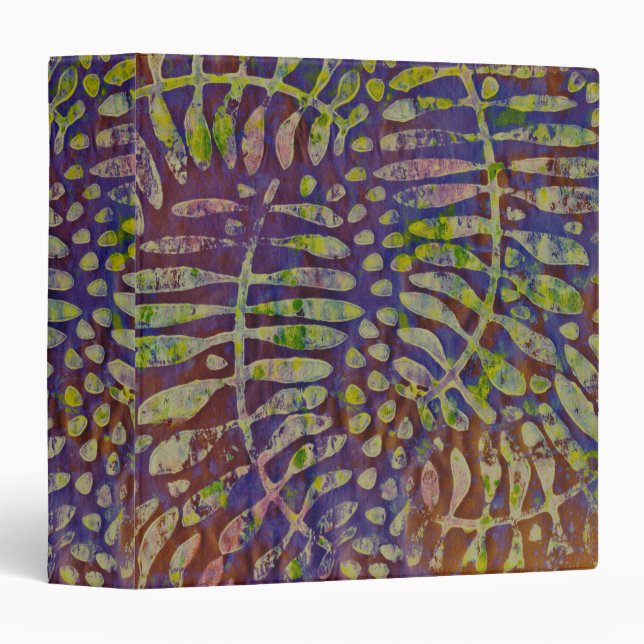 Gelli Print Stencil Abstract Art Binder (Front/Spine)