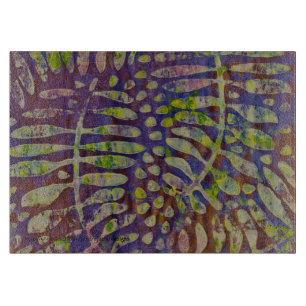Gelli Print Stencil Abstract Art Cutting Board
