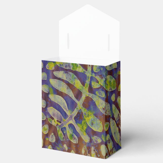 Gelli Print Stencil Abstract Art Favor Box (Opened)